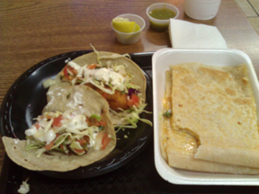 99cent Fish Tacos and chz quesadilla!