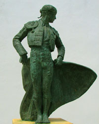 Bull fighter statue