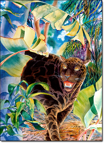 Enchanting Jungle Light-Black Jaguar by Joan Hansen