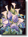 Calla Lilies and Lilacs by Joan Hansen