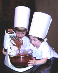 Children in baking class